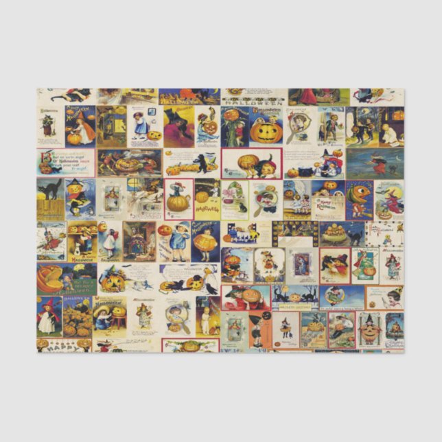 Vintages Halloween Ephemera Seidenpapier (Vorderseite)