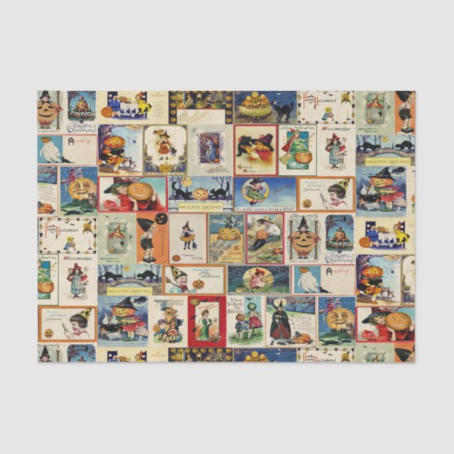 Vintages Halloween Ephemera Seidenpapier (Vorderseite)