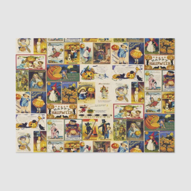 Vintages Halloween Ephemera Seidenpapier (Vorderseite)