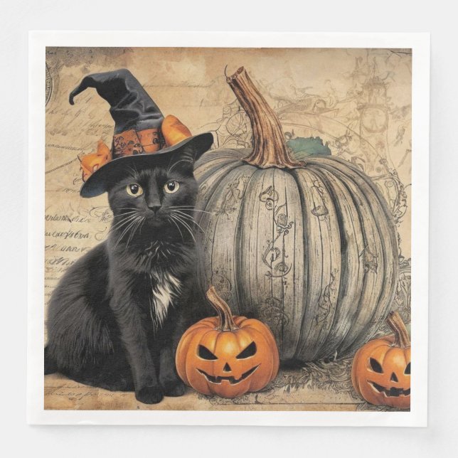 Vintages Halloween Ephemera Serviette (Vorderseite)