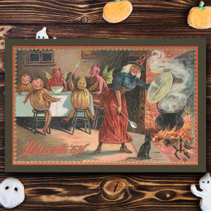 Vintages Halloween-Fest mit Hexen & Teufel Seidenpapier