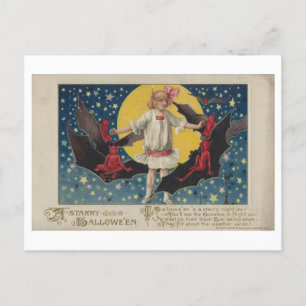Vintages Halloween-Gedicht Postkarte