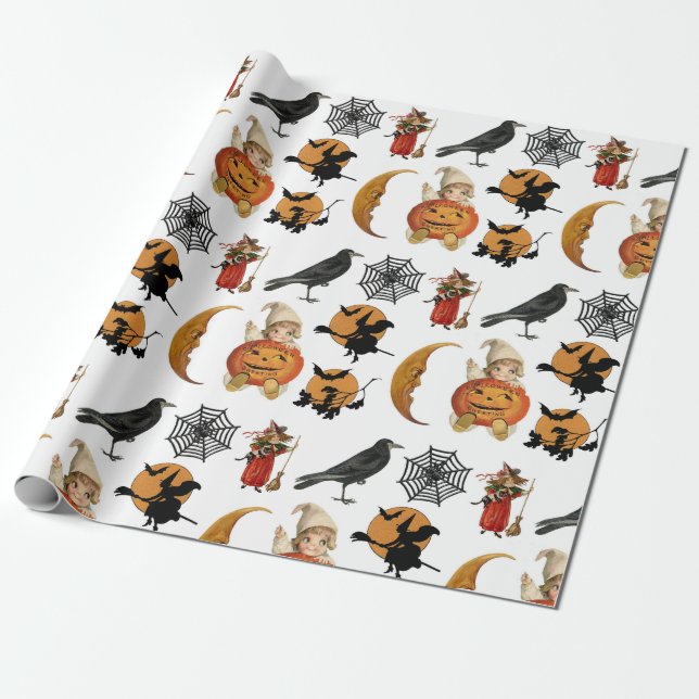 Vintages Halloween-Geschenk Geschenkpapier (Ungerollt)