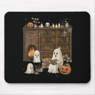 Vintages Halloween Ghost Holding Black Cat Groovy  Mousepad