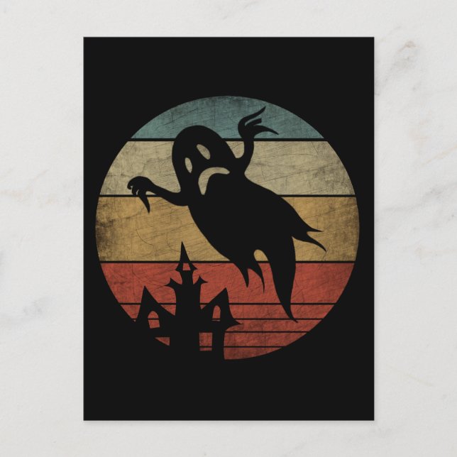 Vintages Halloween-Ghost Postkarte (Vorderseite)