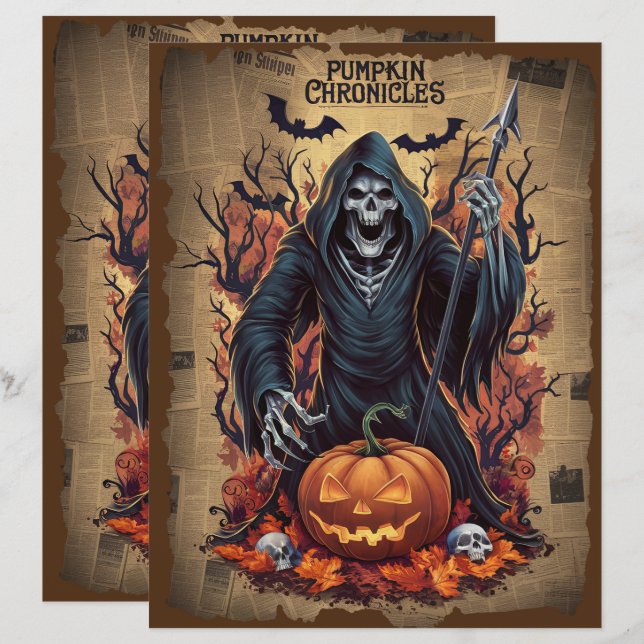 Vintages Halloween Ghost Scrapbook (Vorne/Hinten)