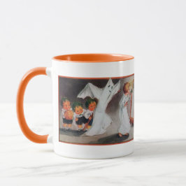 Vintages Halloween Girl mit Kerzenschein-Tasse Tasse