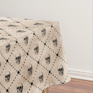 Vintages Halloween Goth Skulls Grid Tischdecke