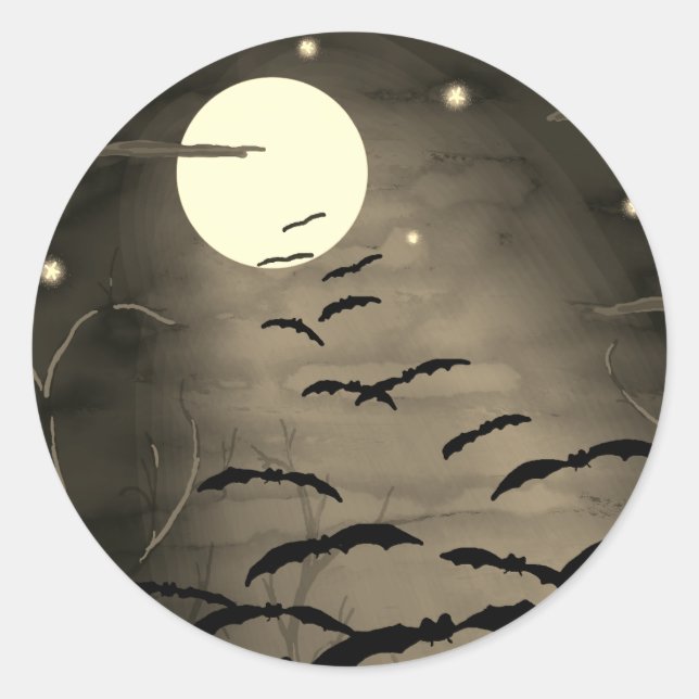 Vintages Halloween-Halloween Runder Aufkleber (Vorderseite)