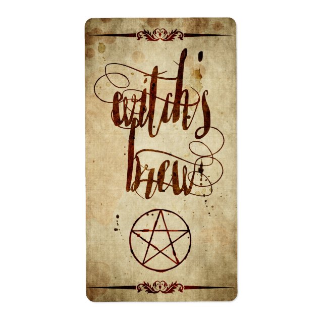 Vintages Halloween-Hexenbrauenlabel (Vorne)