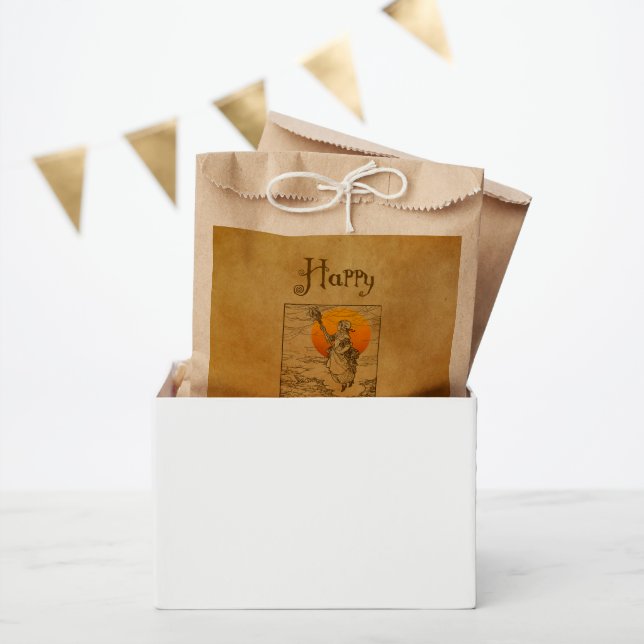 Vintages Halloween Hexenfahnen Geschenktütchen (Party)