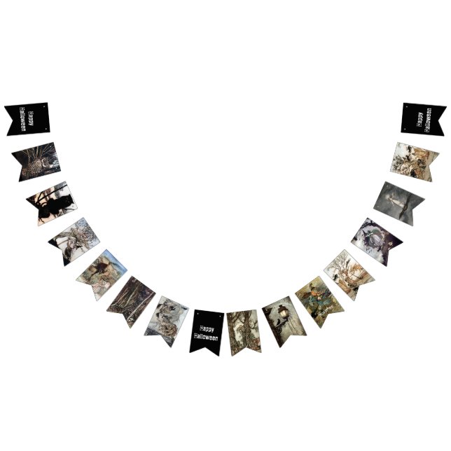 Vintages Halloween Illustrationsbanner Wimpelkette (Alle)