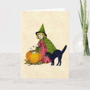 Vintages Halloween-Kind Karte