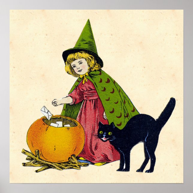 Vintages Halloween-Kind Poster (Vorne)