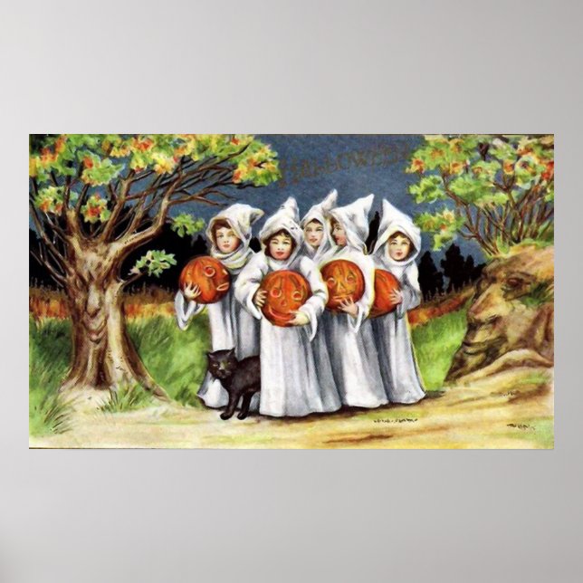 Vintages Halloween-Kinderhotelposter Poster (Vorne)