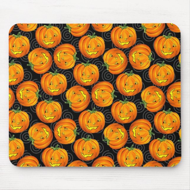 Vintages Halloween-Kürbis-Muster Mousepad (Vorne)