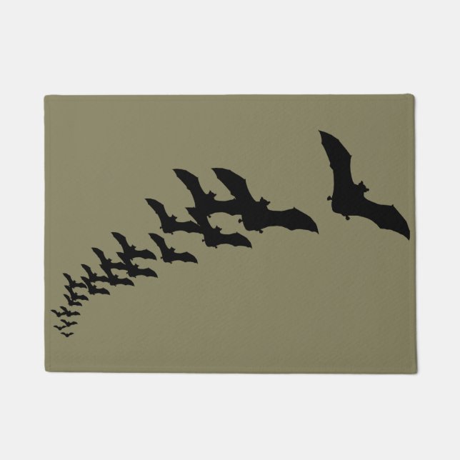 Vintages Halloween mit einem Schwarm fliegender Fl Fußmatte (Vorderseite)