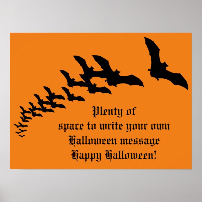 Vintages Halloween mit einem Schwarm fliegender Fl Poster (Vorne)