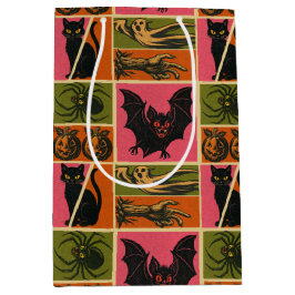 Vintages Halloween-Muster Mittlere Geschenktüte