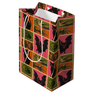 Vintages Halloween-Muster Mittlere Geschenktüte
