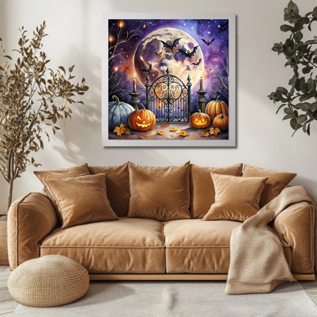 Vintages Halloween Night Bat Poster (Von Creator hochgeladen)