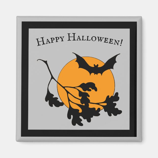 Vintages Halloween-Orange-Moon-Fliegenboot Magnet (Vorne)