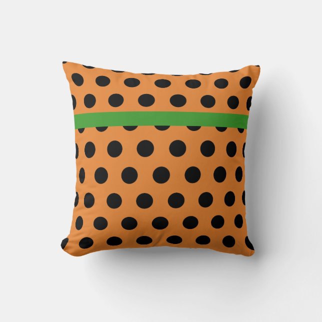 Vintages Halloween Orange Polka Dot Herbst Kissen (Vorderseite)