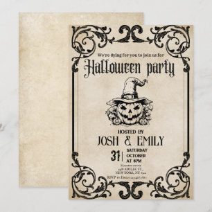 Vintages Halloween-Party Adult Pumpkin Einladung