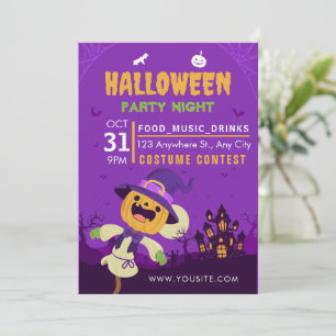 Vintages Halloween-Party Einladung, Kostümbildnis Einladung