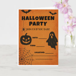 Vintages Halloween-Party Einladung | Spooky Icons