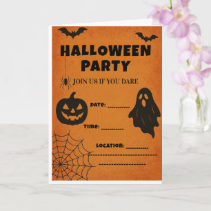 Vintages Halloween-Party Einladung   Spooky Icons