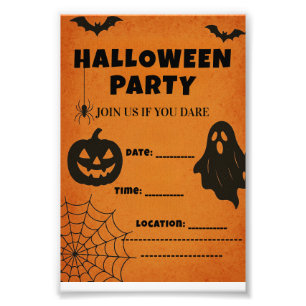 Vintages Halloween-Party Einladung   Spooky Icons Fotodruck