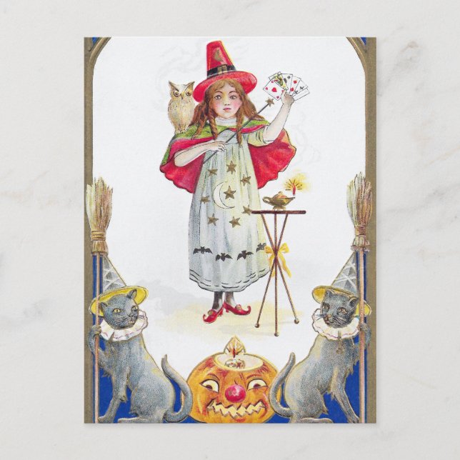 Vintages Halloween-Party Feiertagspostkarte (Vorderseite)