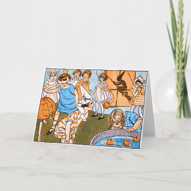 Vintages Halloween-Party für Kinder Karte (Vorderseite)