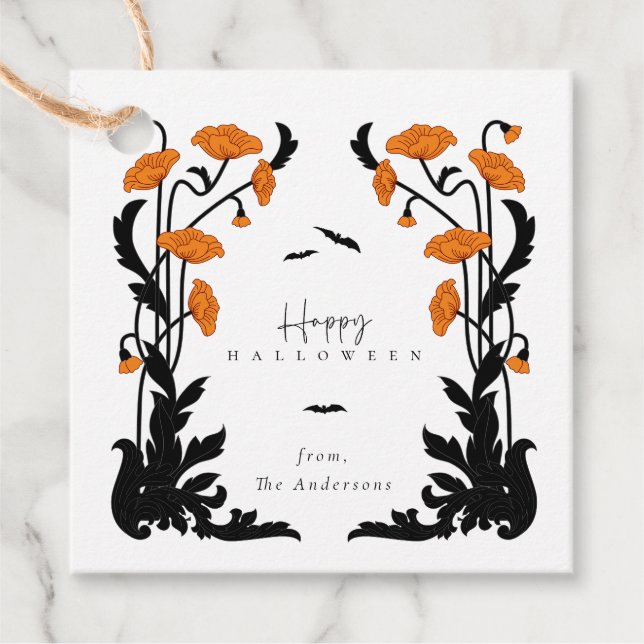 Vintages Halloween-Party Geschenkanhänger (Vorderseite)