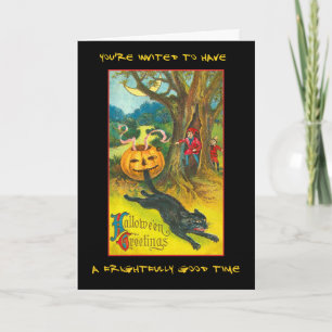 Vintages Halloween-Party mit blutigem Text einlade Einladung