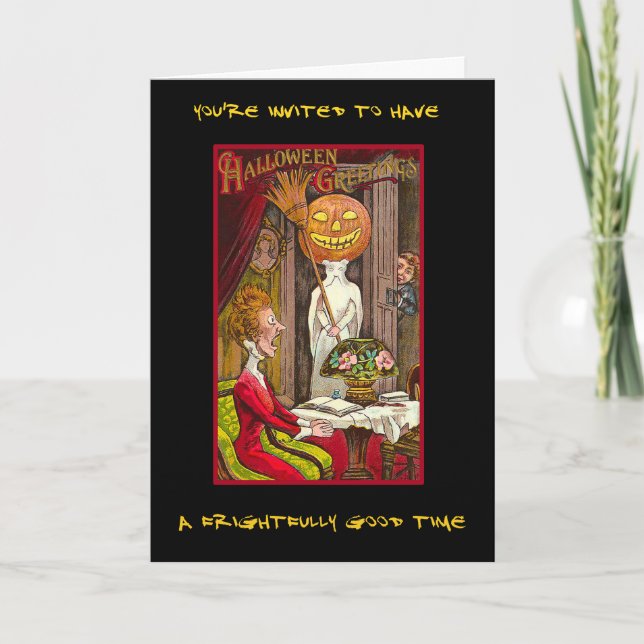 Vintages Halloween-Party mit blutigem Text einlade Einladung (Vorderseite)