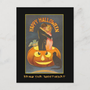 Vintages Halloween-Party mit blutigem Text einlade Einladungspostkarte