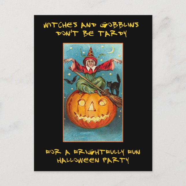 Vintages Halloween-Party mit blutigem Text einlade Einladungspostkarte (Vorderseite)