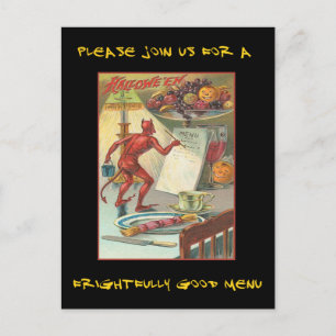 Vintages Halloween-Party mit blutigem Text einlade Einladungspostkarte