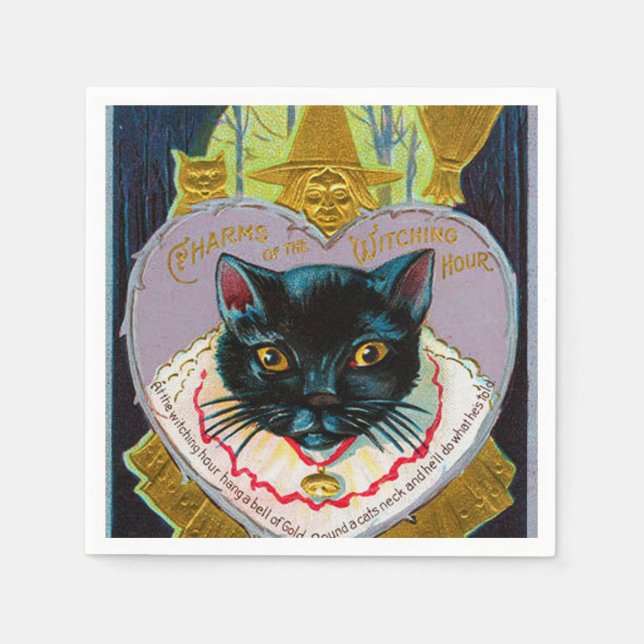 Vintages Halloween-Party Serviette (Vorderseite)