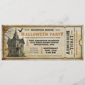Vintages Halloween-Party Spuk Haus I Einladung