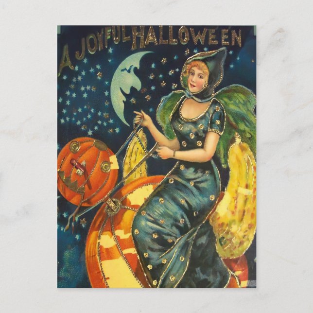 Vintages Halloween-Poster Feiertagspostkarte (Vorderseite)