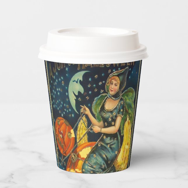 Vintages Halloween-Poster Pappbecher (Vorderseite)