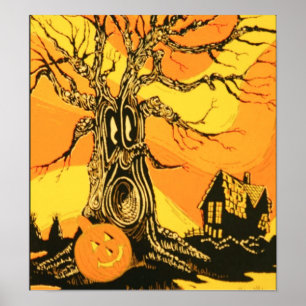 Vintages Halloween-Poster Poster