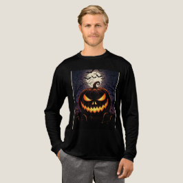 Vintages Halloween Pumpkin Night Design Tri-Blend Shirt