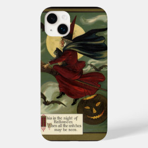 Vintages Halloween-Riding-Broomstick mit Katze Case-Mate iPhone Hülle