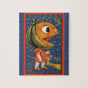 Vintages Halloween, Riesenkürbis Puzzle