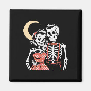 Vintages Halloween Skeleton Couple In Liebe 1950s  Magnet