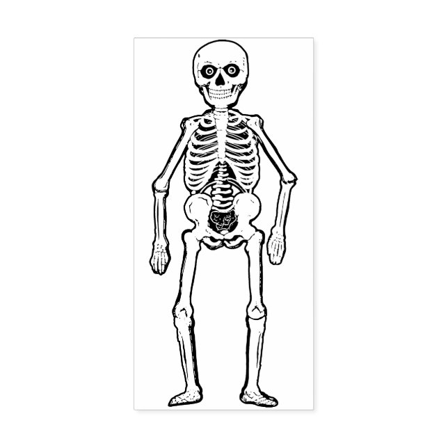 Vintages Halloween Skeleton Gummistempel (Prägung)